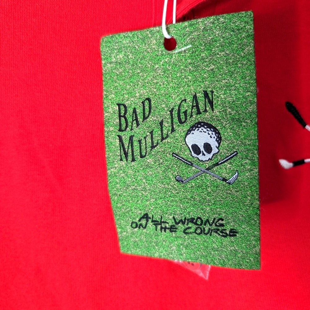 BAD MULLIGAN Golfskull Mens Rugby Shirt Red and Black.... Size M - Picture 6 of 6